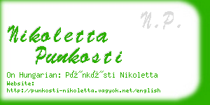 nikoletta punkosti business card